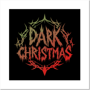 Dark Christmas Deathmetal Logo - Unleash Festive Chaos with Brutal Designs Posters and Art